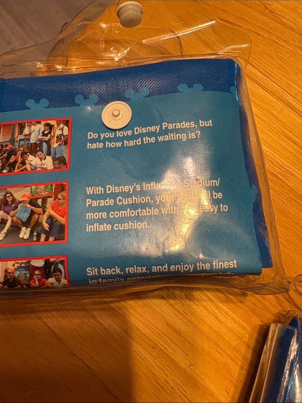 Disney Blue Inflatable Stadium/Parade Cushion with Mickey Graphics